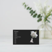 Dalmatian Puppy White Rose Animal Visitekaartje (Staand voorkant)
