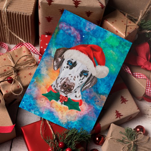 Dalmatian Ras Hond Kerstmis Feestdagenkaart