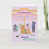 Dalmatian Riding Carousel kleindochter Birthday C Kaart (Voorkant)