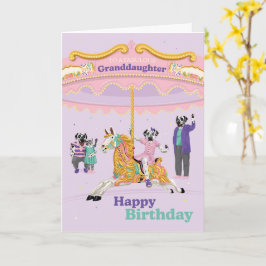 Dalmatian Riding Carousel kleindochter Birthday C Kaart