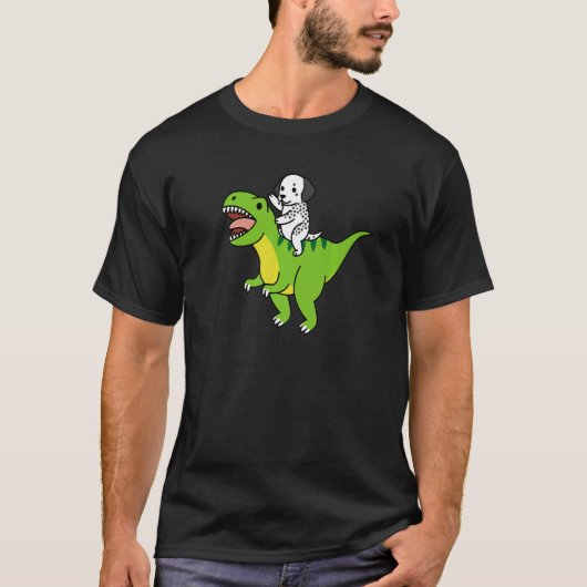 Dalmatian Riding Rex Dinosaur Dog   T-shirt (Voorkant)