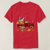 Dalmatian Riding Truck Pumpkin Autumn Leaves Fall T-shirt (Design voorkant)