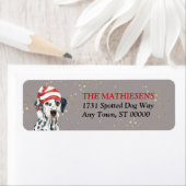 Dalmatian Santa Hat Adres label (Insitu)