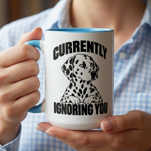 Dalmatian Sarcasme Introvert Hondenliefhebber Gesc Tweekleurige Koffiemok
