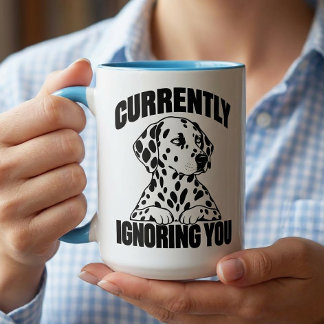 Dalmatian Sarcasme Introvert Hondenliefhebber Gesc Tweekleurige Koffiemok