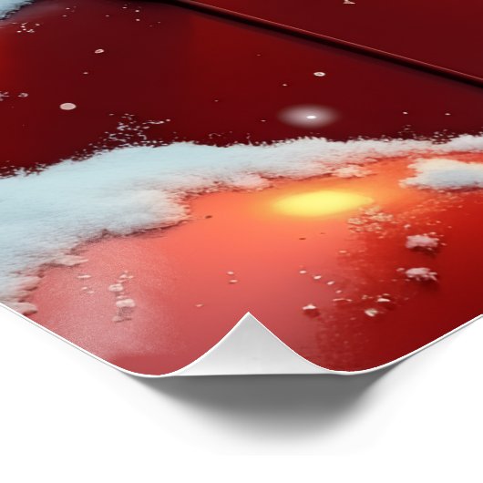 Dalmatian Snowy Car Ride Christmas Painting Perfect Poster (Hoek)