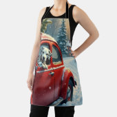 Dalmatian Snowy Car Ride Christmas Painting Schort (Insitu)