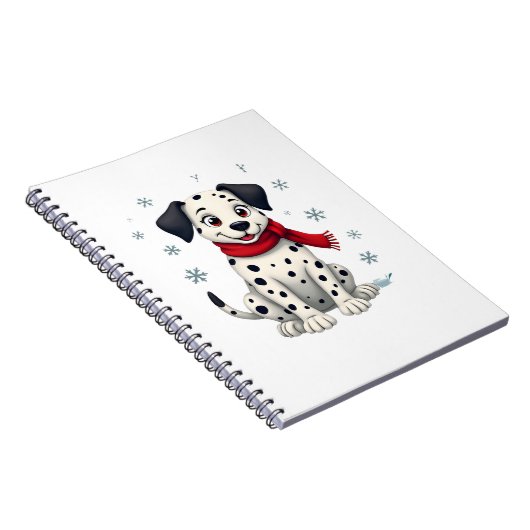 Dalmatian Snowy Fun Notitieboek (Rechterzijde)