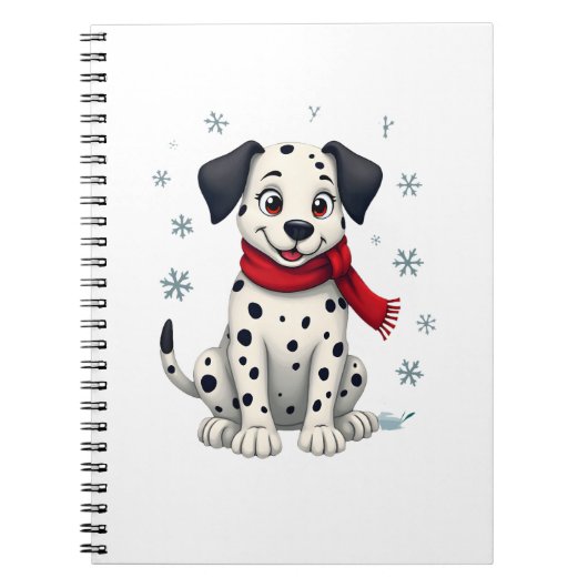Dalmatian Snowy Fun Notitieboek (Voorkant)