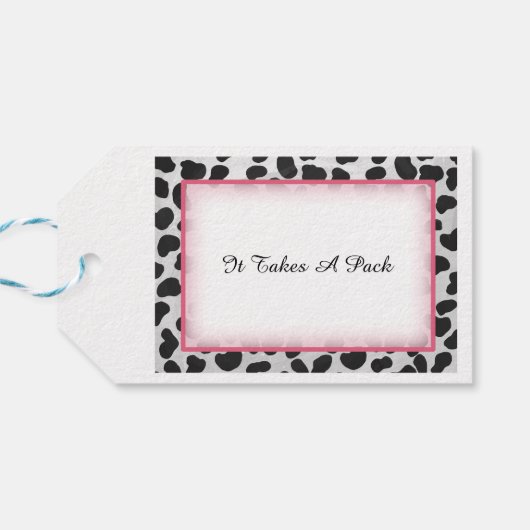 Dalmatian Spot Pattern Pink Bedankt Cadeaulabel (Achterkant Horizontaal)