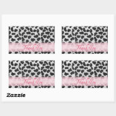 Dalmatian Spot Pattern Pink Bedankt Rechthoekige Sticker (Vel)
