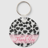 Dalmatian Spot Pattern Pink Bedankt Sleutelhanger (Voorkant)