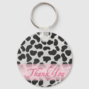 Dalmatian Spot Pattern Pink Bedankt Sleutelhanger