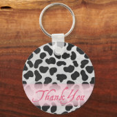 Dalmatian Spot Pattern Pink Bedankt Sleutelhanger (Voorkant)