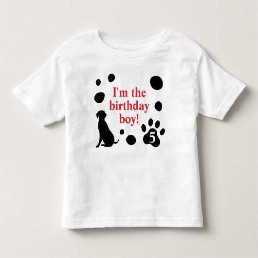 Dalmatian Spots Birthday Boy/Girl Kinder Shirts (Voorkant)