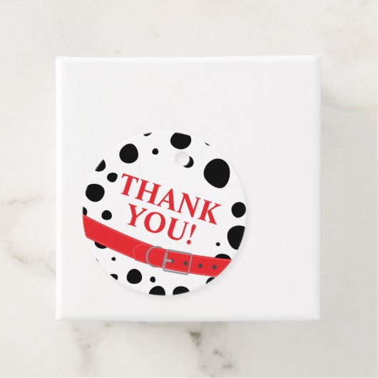 Dalmatian Spots Birthday Dank je Bedankjes Labels (In situ)