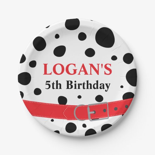 Dalmatian Spots Birthday Papieren Bordje (Voorkant)