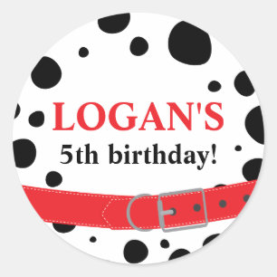 Dalmatian Spots Birthday Ronde Sticker