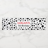 Dalmatian Spots Birthday Waterfles Etiket (Enkel label)