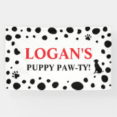 Dalmatian Spots Dog Happy Birthday Spandoek (Horizontaal)