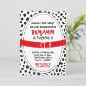 Dalmatian Spots Invitation for Birthday Party Dog  Kaart (Staand voorkant)