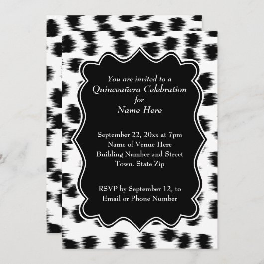 Dalmatian Spots Pattern Print Quinceanera Kaart (Voorkant / Achterkant)