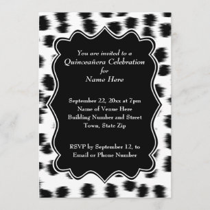 Dalmatian Spots Pattern Print Quinceanera Kaart