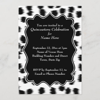 Dalmatian Spots Pattern Print Quinceanera Kaart