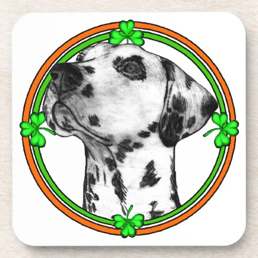 Dalmatian St Patricks Day Onderzetter (Voorkant)