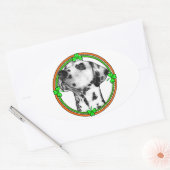 Dalmatian St Patricks Day Ovale Sticker (Envelop)