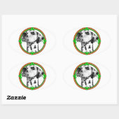 Dalmatian St Patricks Day Ovale Sticker (Vel)