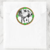Dalmatian St Patricks Day Ovale Sticker (Tas)