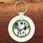 Dalmatian St Patricks Day Sleutelhanger (Voorkant)