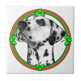 Dalmatian St Patricks Day Tegeltje