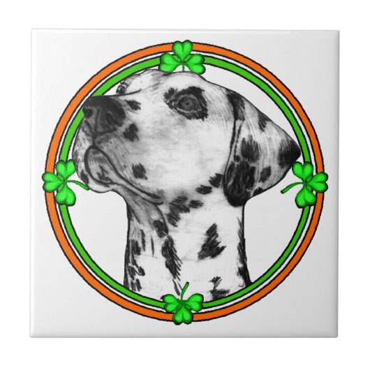 Dalmatian St Patricks Day Tegeltje (Voorkant)