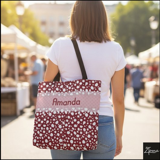 Dalmatian Stippen met Naam (4) Tote Bag