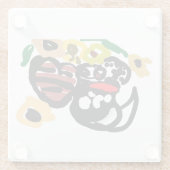 Dalmatian sunflowers glazen onderzetter (Achterkant)