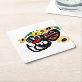 Dalmatian sunflowers kartonnen onderzetters (Schuin)