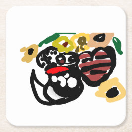 Dalmatian sunflowers kartonnen onderzetters