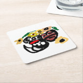 Dalmatian sunflowers kartonnen onderzetters (Schuin)