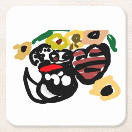 Dalmatian sunflowers kartonnen onderzetters