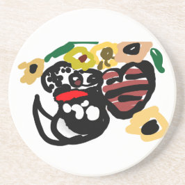 Dalmatian sunflowers zandsteen onderzetter