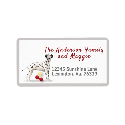 Dalmatian Toys Home Return Address Etiket (Voorkant)