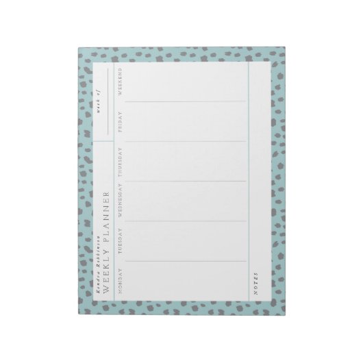 Dalmatian Turquoise Weekly Planner-laptop Notitieblok (Linkerzijde)