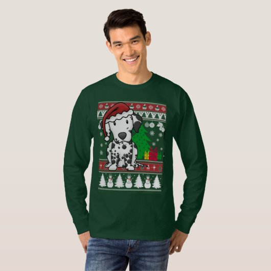 Dalmatian Ugly KerstSweater T-shirt (Voorkant volledig)