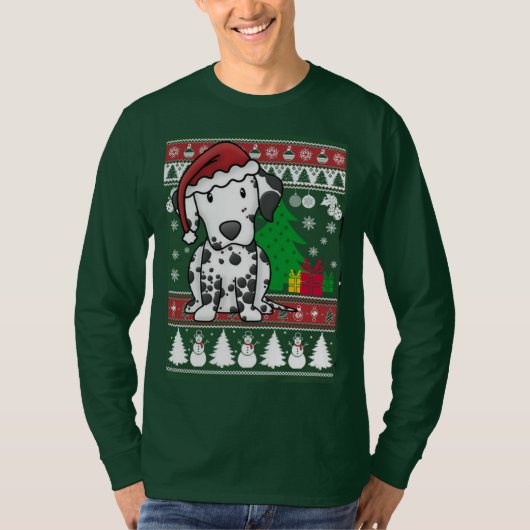 Dalmatian Ugly KerstSweater T-shirt (Voorkant)