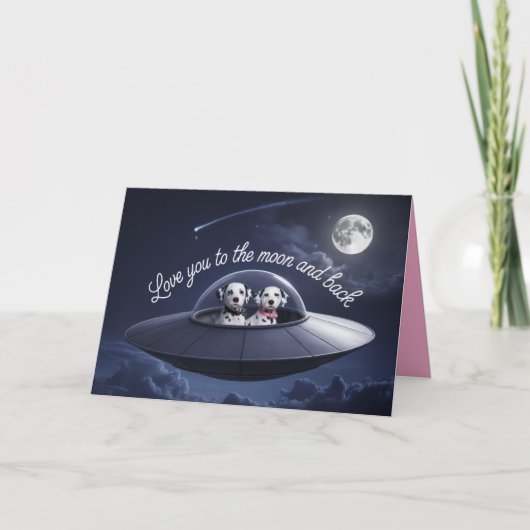 Dalmatian Valentine Card Feestdagen Kaart (Voorkant)