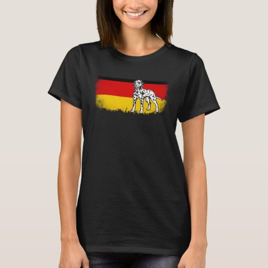 Dalmatian vintage German Germany flag dog T-shirt (Voorkant)