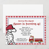 Dalmatian & Vuurtruck uitnodiging (Voorkant / Achterkant)