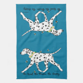 Dalmatian wees bang voor een vrolijk teken theedoek (Verticaal)